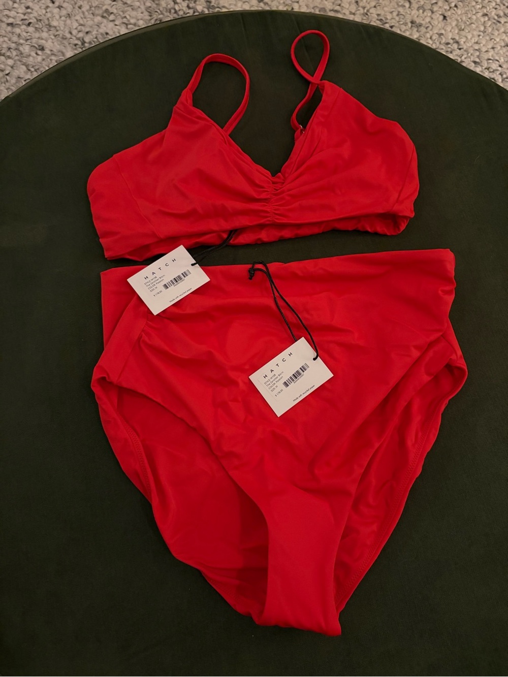 HATCH Red V-Neck Bikini Top & High-Waist Bottoms